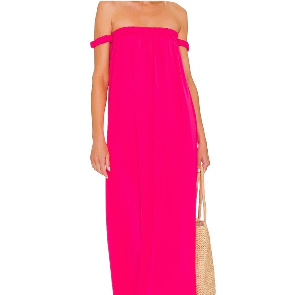 BB Dakota Guave Bright Pink Open Shoulder Maxi Dress‎ Cocktail Wedding Party S